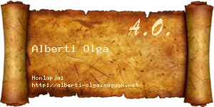 Alberti Olga névjegykártya